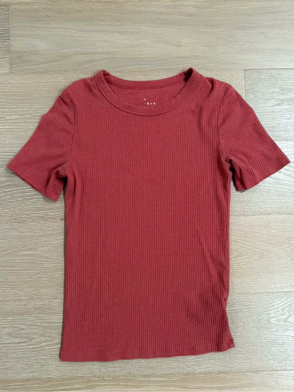 A New Day Red Ribbed Short Sleeve Shirt